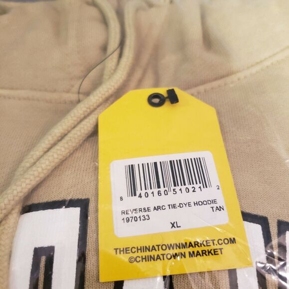 ChinaTown Market Reverse Arc Hoodie Tie Dye Tan Men's XL SS21 NWT - Picture 4 of 4